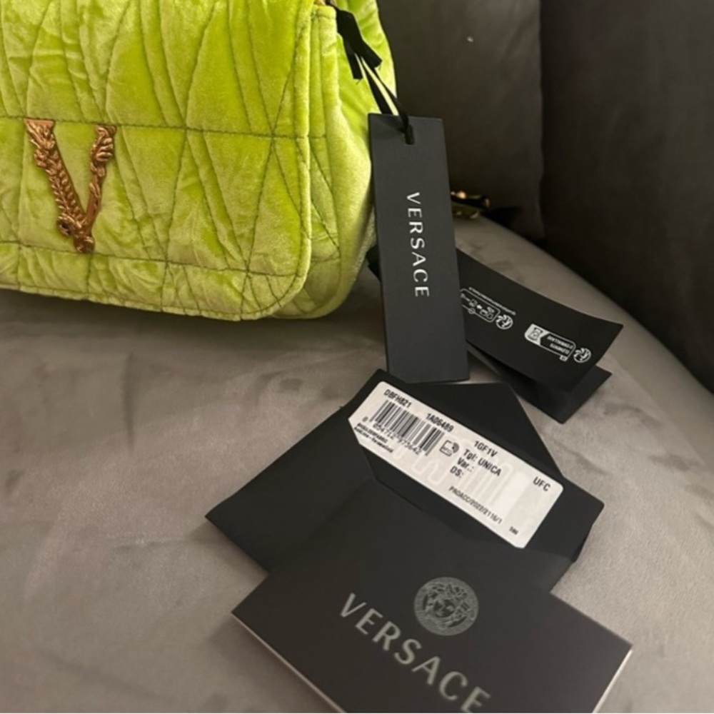 NWT- Versace Neon Green Crossbody Bag - Picture 5 of 5